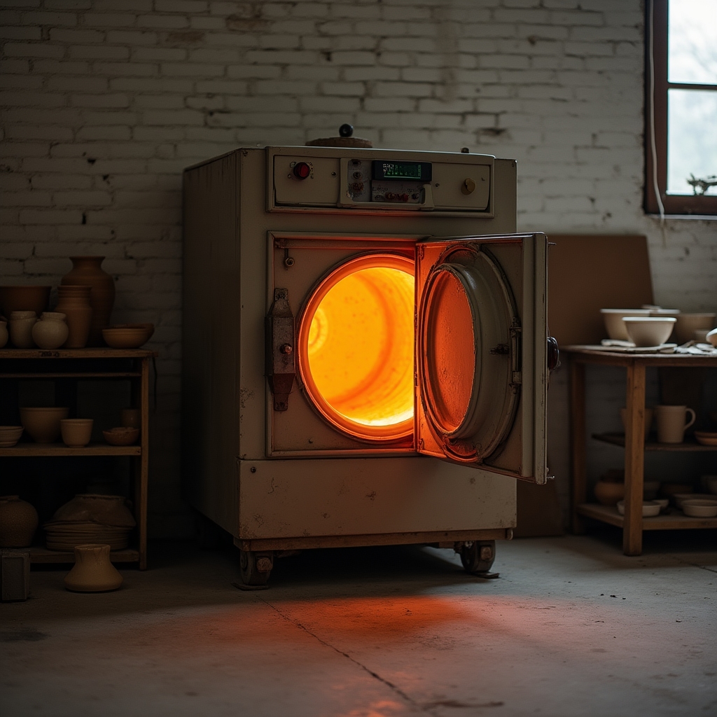 Forno per la cottura della ceramica nel laboratorio Zora Pases